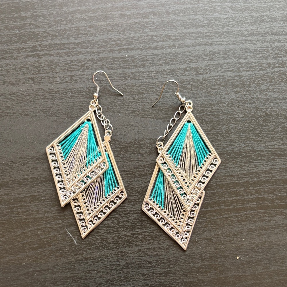 Custom jewelry earrings blue and silver